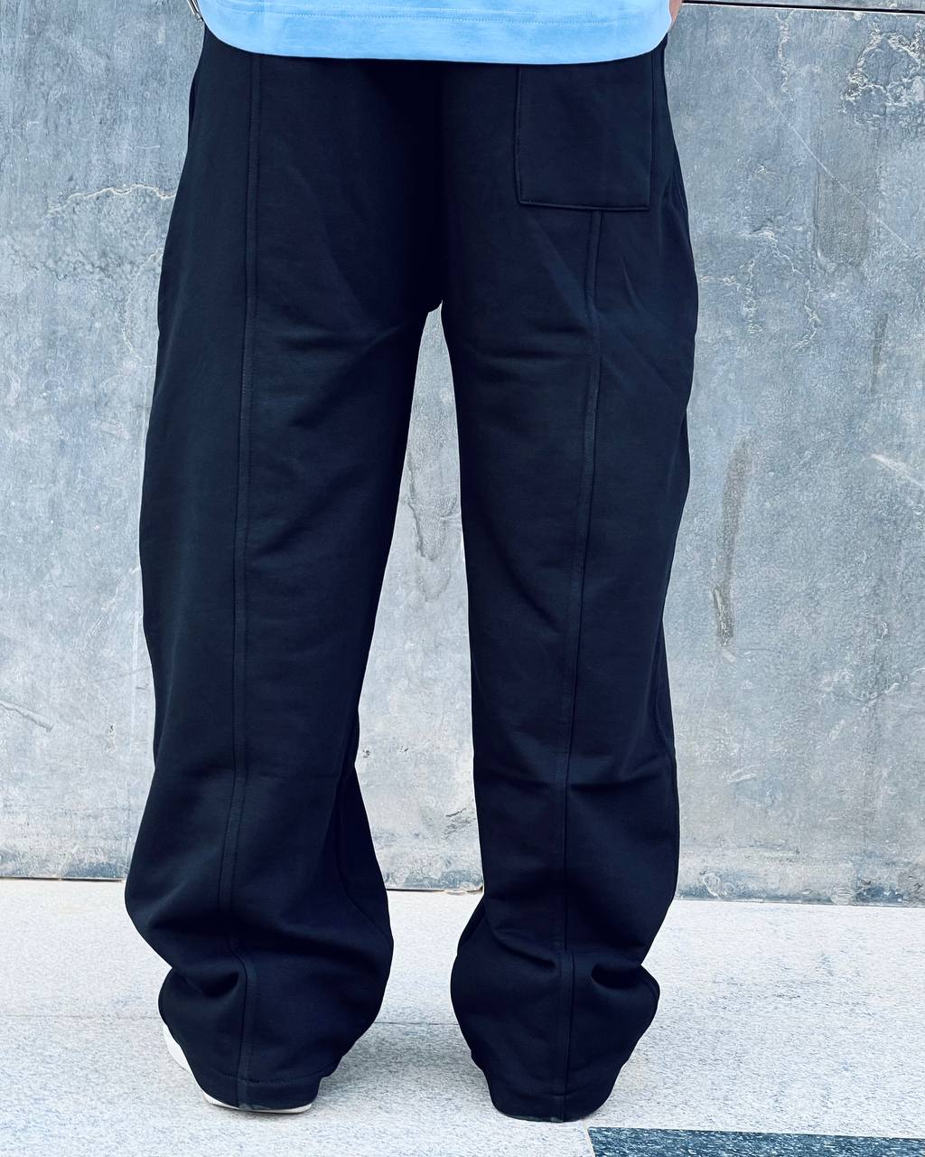 black wide leg sweatpants