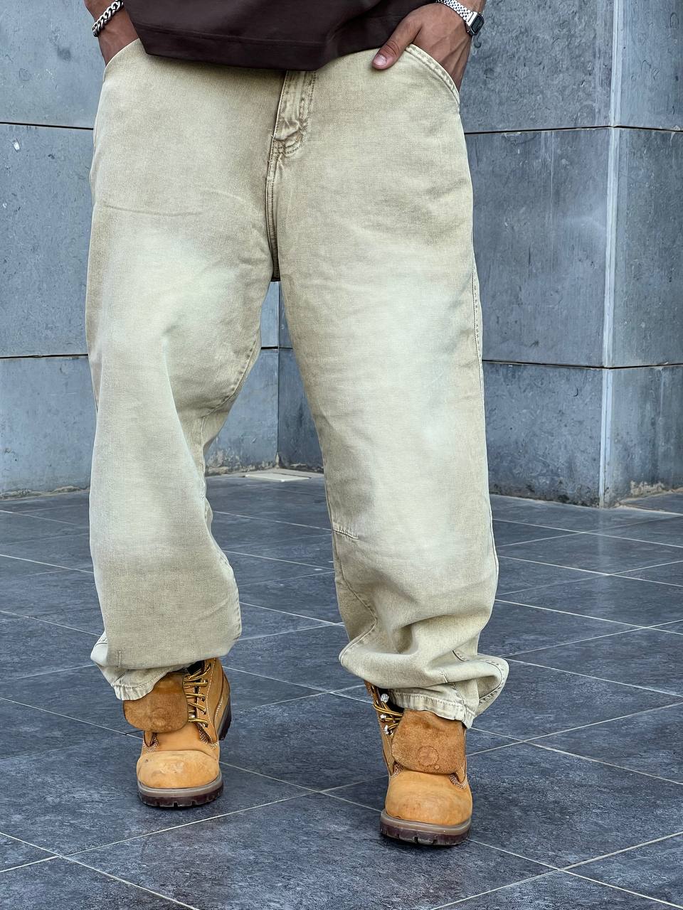 Beige wide leg