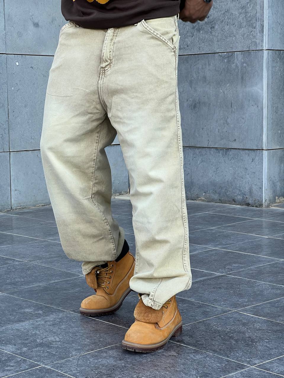 Beige wide leg