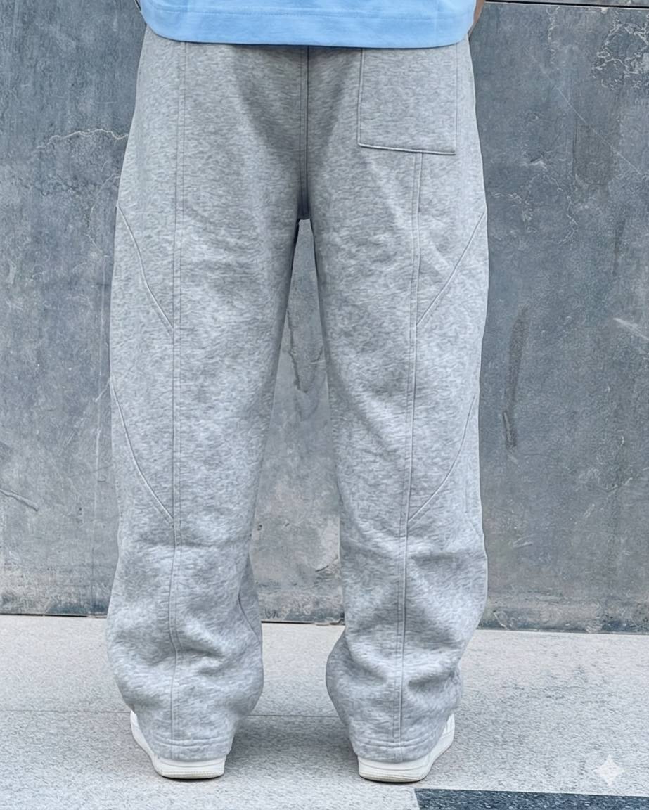 gray wide leg sweatpants