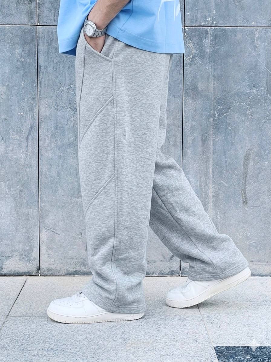 gray wide leg sweatpants