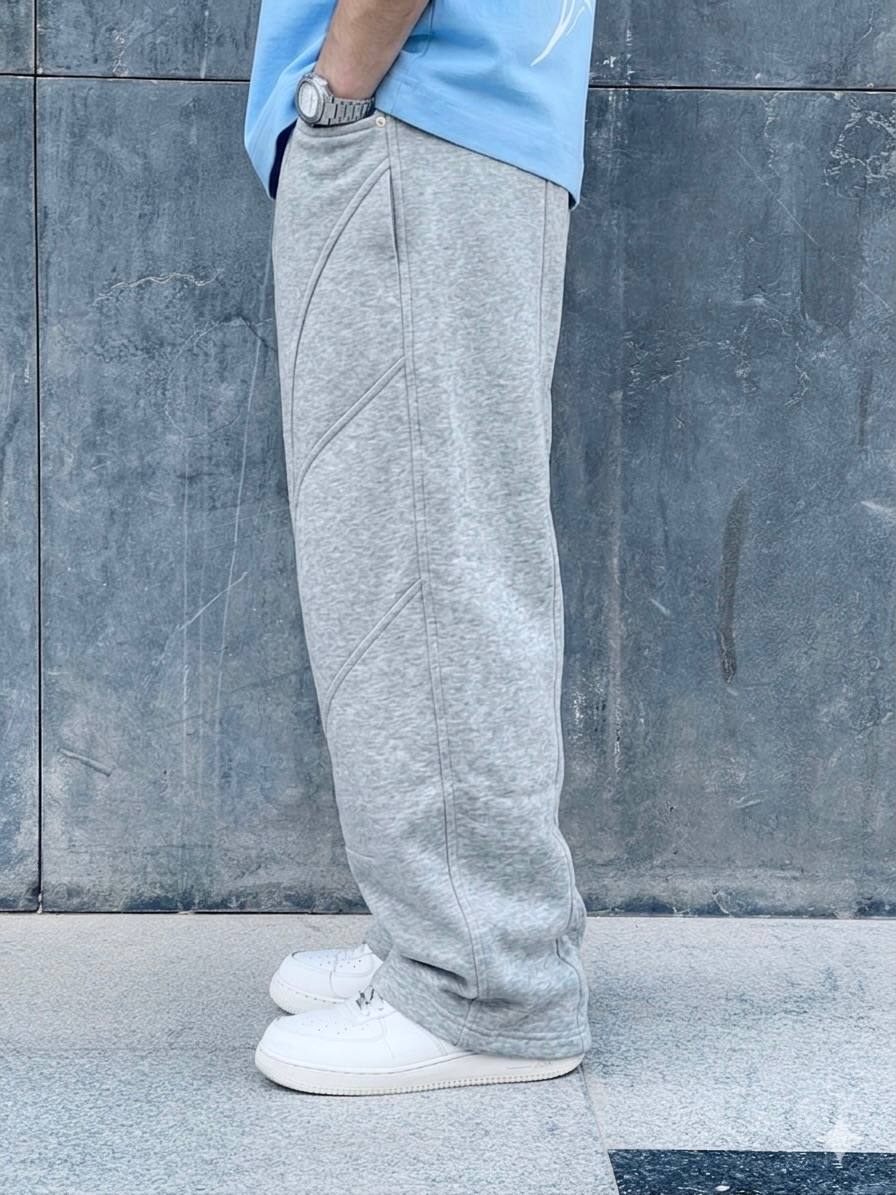 gray wide leg sweatpants