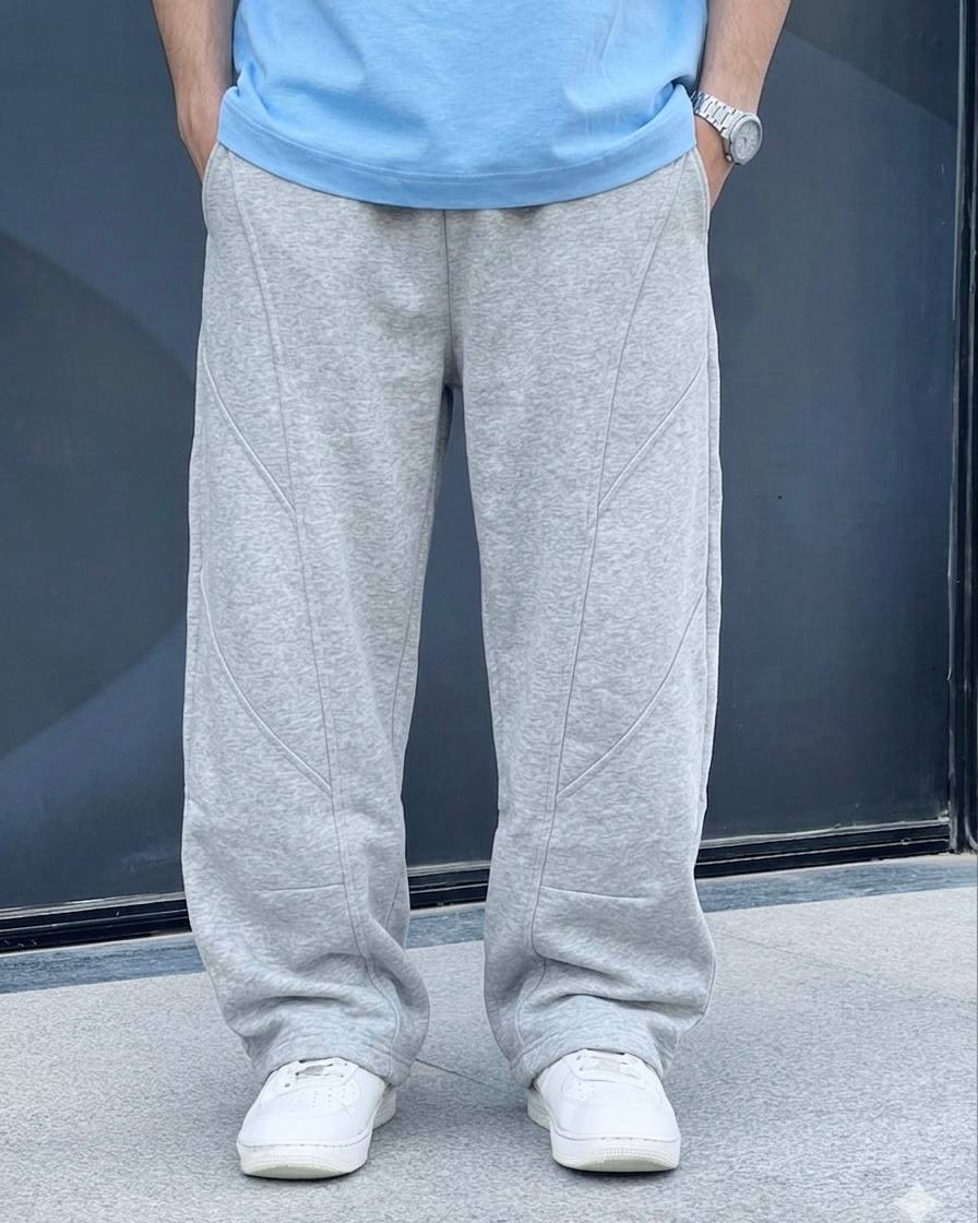 gray wide leg sweatpants