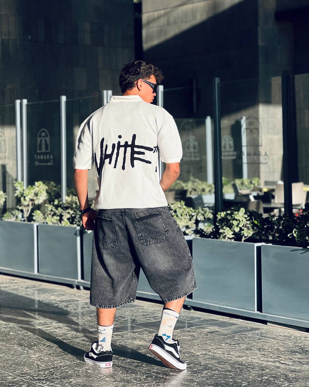 white oversized Trico