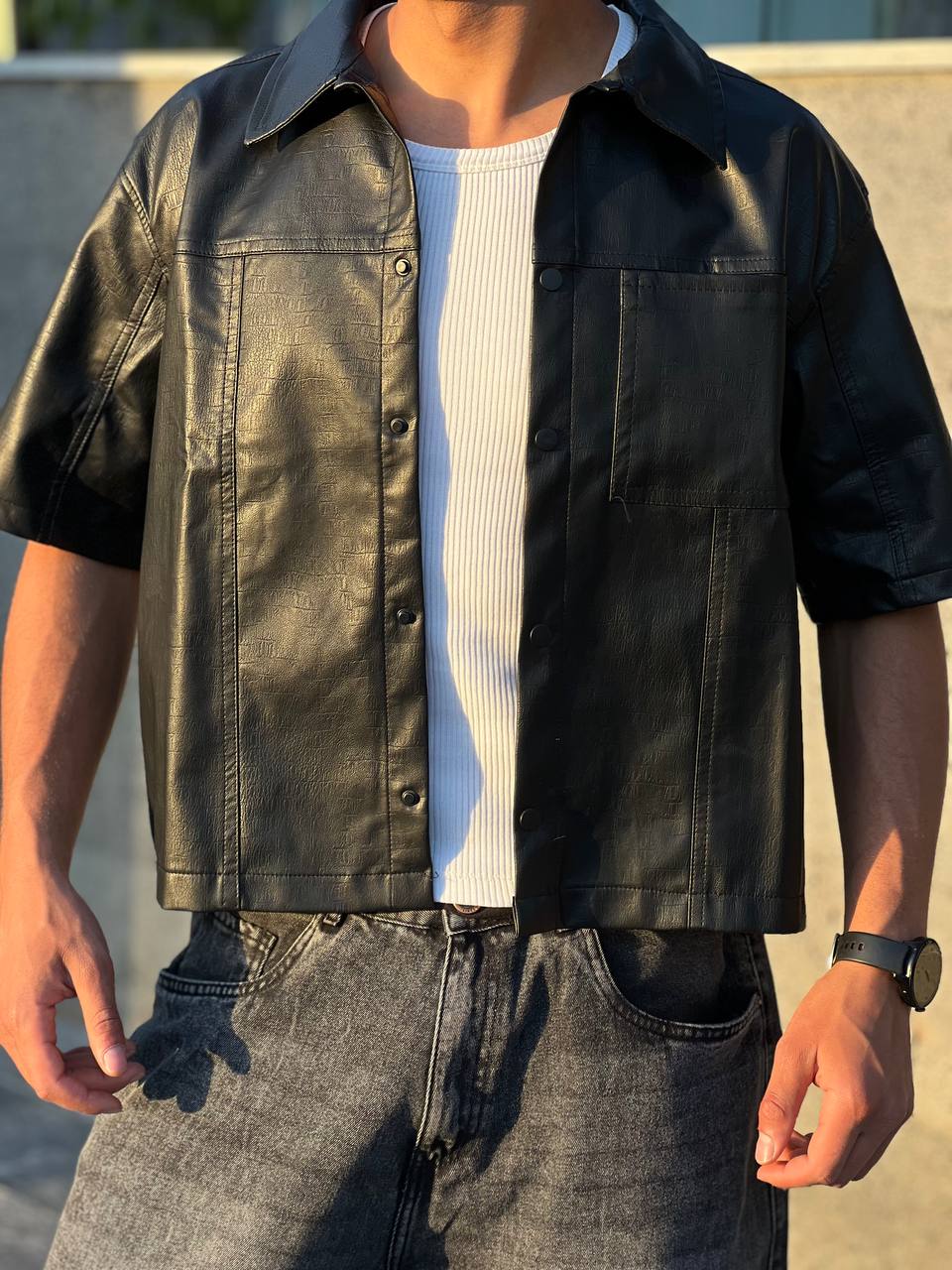 Boxy Leather Shirt