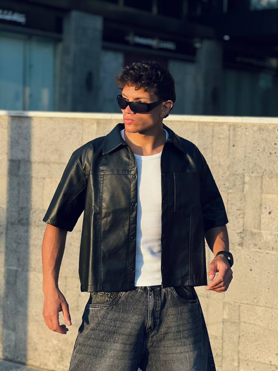 Boxy Leather Shirt