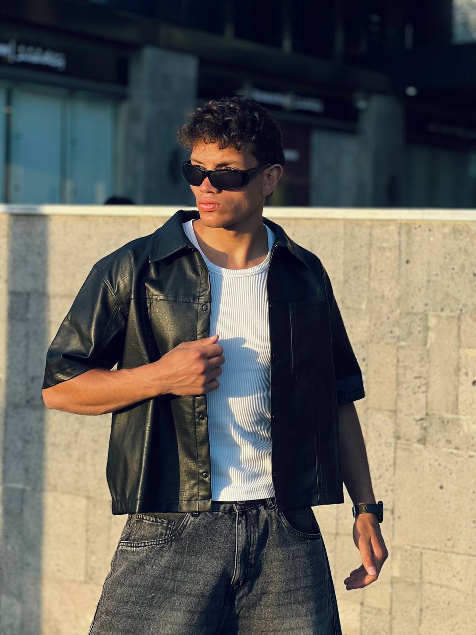 Boxy Leather Shirt