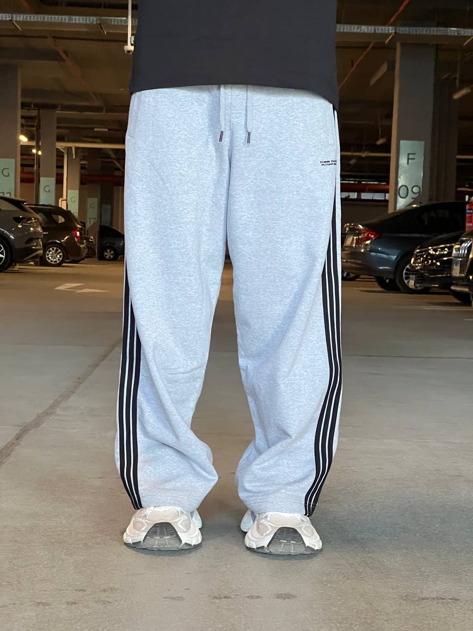 gray oversized sweatpants